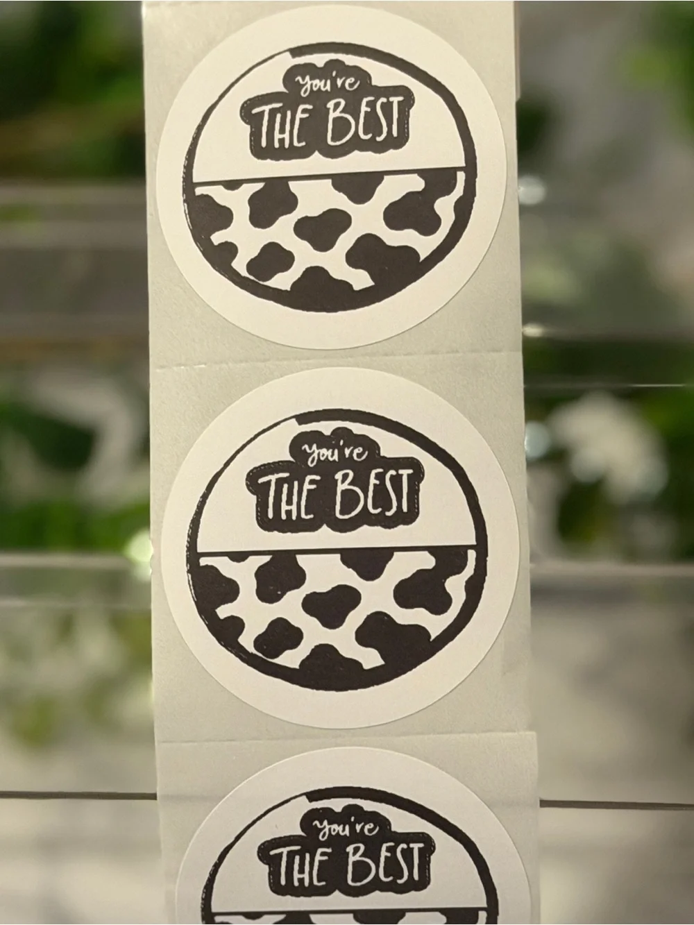 You’re the Best Cow Print Encouragement Stickers 2” Round Labels 200 Count
